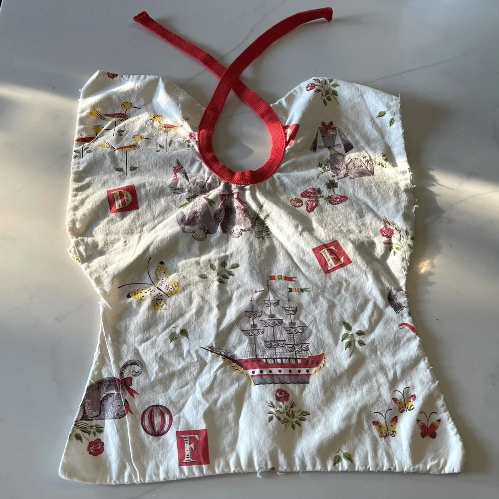 Bib Apron Smock Handmade Child's Baby Cotton Vintage